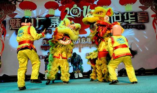 舞狮跳㑇舞九寨沟县元宵晚会真热闹