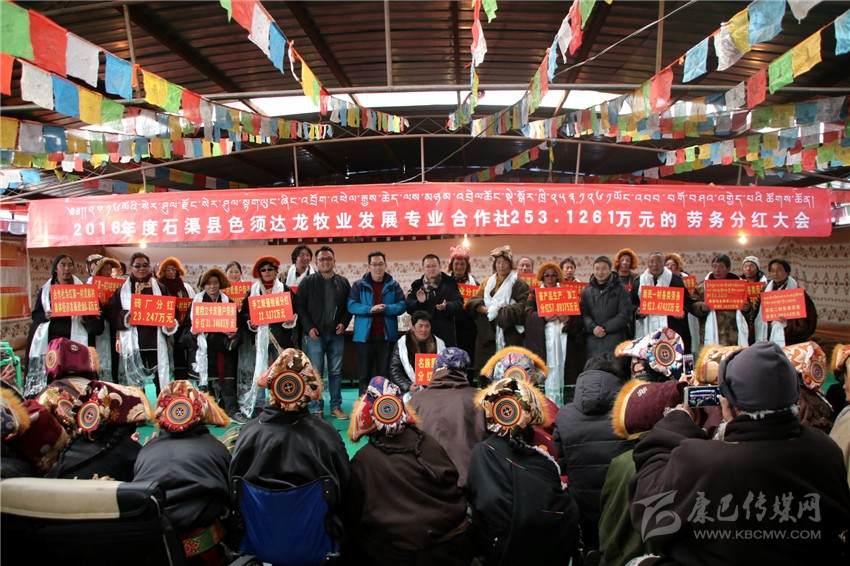 石渠县色须镇达拢合作社派发红包