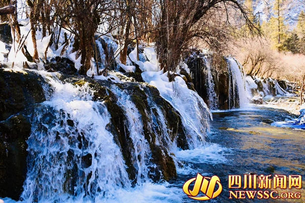 玲珑剔透的冰瀑美呆了 冬天来九寨沟赏雪呀！