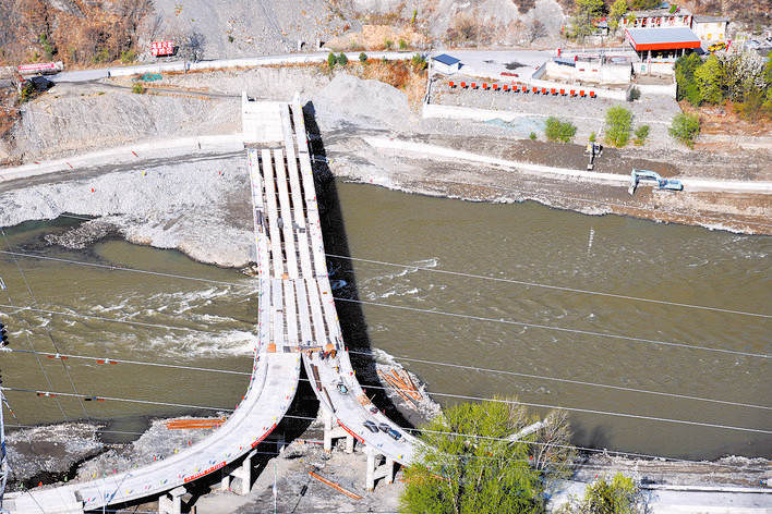 金川县广金坝大桥建设有序推进