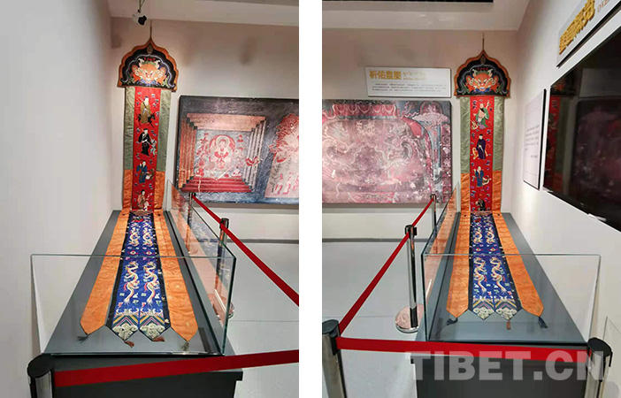 出现在西藏寺庙的“八仙” ——夏鲁寺清代红色缎绣八仙纹柱面幡
